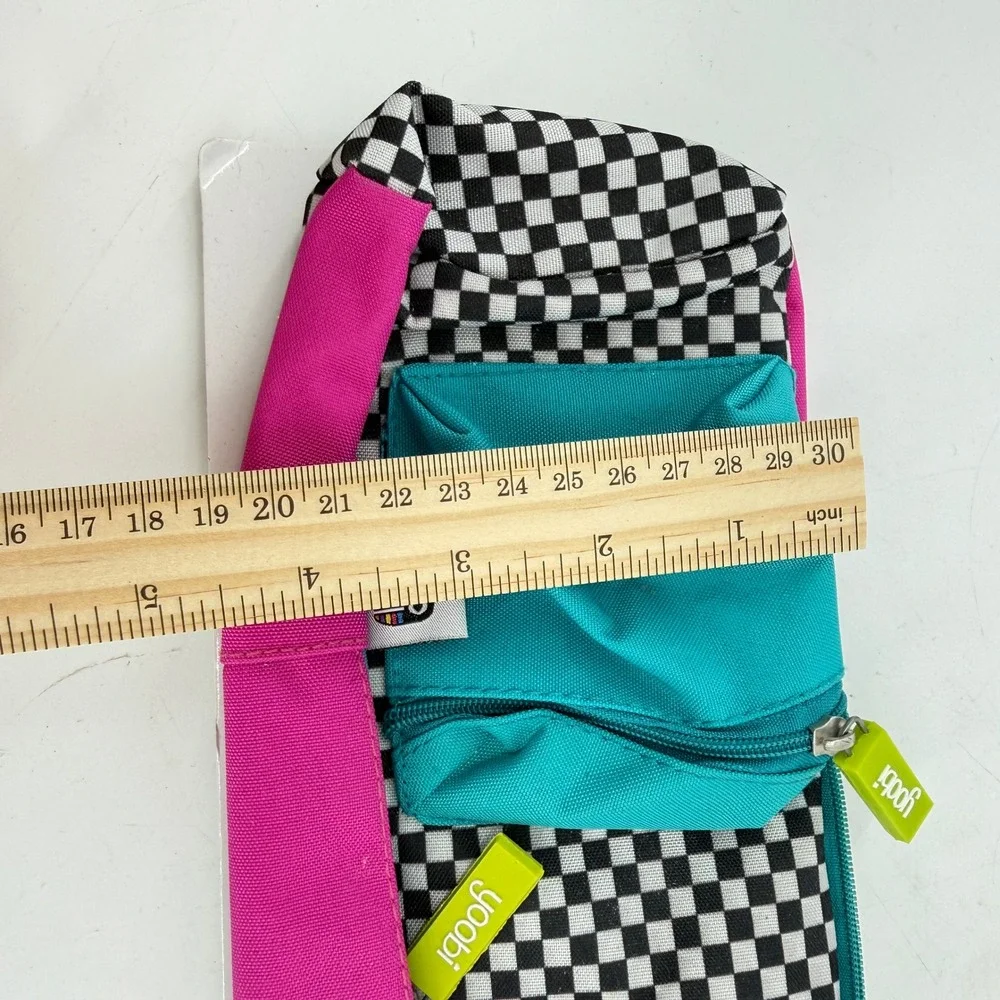 Yoobi Pencil Pouch Kids OS Multi Checkered Adjustable Notebook Strap 15AADRESAV